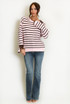 Bow Cuff Striped Jumper