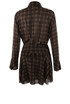 Brown Check Tiered Hem Dress