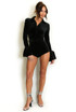 Velvet Embellished Flute Cuff Playsuit