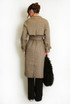 Brown Check Belted Trench Coat
