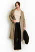 Brown Check Belted Trench Coat