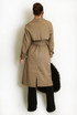 Brown Check Belted Trench Coat