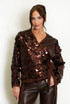 Disc Sequin Wrap Blouse 