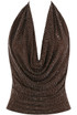 Stud Embellished Draped Halter Neck Top