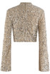 High Neck Flute Sleeve Sequin Top 