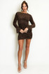 Textured Sequin Dress With Wide Cuff