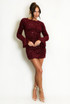 Textured Sequin Dress With Wide Cuff