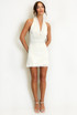 Studded Draped Halter Neck Dress