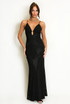Embellished Plunge Neck Maxi Dress