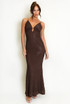 Embellished Plunge Neck Maxi Dress