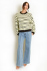 Contrast Collar Striped Jumper