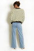Contrast Collar Striped Jumper
