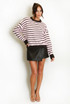 Contrast Collar Striped Jumper