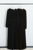 Pleated Waist Long Sleeve Maxi Dress