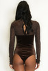 Velvet Studded Mesh Bodysuit