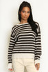 Neutral Bow Back Striped Jumper