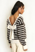 Neutral Bow Back Striped Jumper