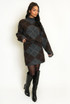 Argyle Turtle Neck Jumper And Skirt Set