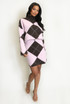 Argyle Turtle Neck Jumper And Skirt Set