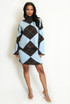 Argyle Turtle Neck Jumper And Skirt Set