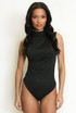 Mock Neck Gathered Bodysuit