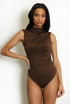 Mock Neck Gathered Bodysuit