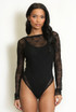 Lace Mesh Open Back Bodysuit