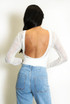 Lace Mesh Open Back Bodysuit