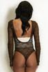 Lace Mesh Open Back Bodysuit