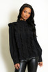 Ruffles Mock Neck Blouse