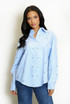 Heart Embroidered Cotton Shirt