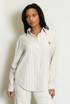 Heart Embroidered Check Cotton Shirt