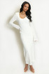 V Neck Textured Maxi Dress