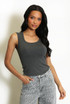 Ribbed Square Neck Vest Top