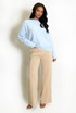 Pin tuck High Waist Wide Leg Trouser