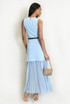 Pleated Hem Belted Midi Dress