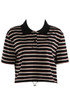 Striped Cropped Polo Top