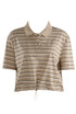 Striped Cropped Polo Top