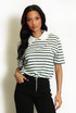 Striped Cropped Polo Top