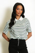 Striped Cropped Polo Top