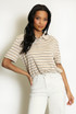 Striped Cropped Polo Top