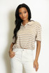 Striped Cropped Polo Top