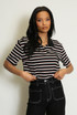Striped Cropped Polo Top