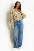 Gathered Hem Check Shirt