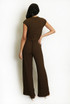 Textured Ruched Side Top And Trouser Set