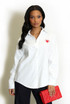 Heart Motif Cotton Shirt 