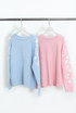 Embroidered Sleeve Fluffy Knit Jumper