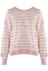 Striped Bow Applique Fluffy Knit Jumper