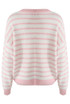 Striped Bow Applique Fluffy Knit Jumper