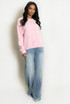 Floral Heart Patch Fluffy Knit Jumper